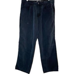 Tommy Bahama Straight Leg Jeans Zip Fly Flat Front Denim Navy Blue 35"
